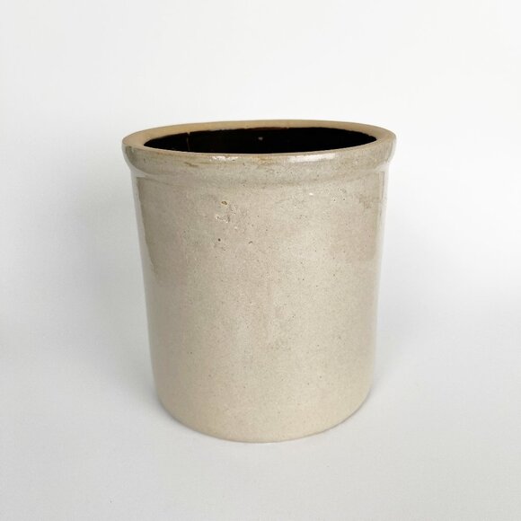 Antique Vintage Stoneware Pottery Crock Rustic Cottage Ceramic Vase Planter Pot - Picture 6 of 16
